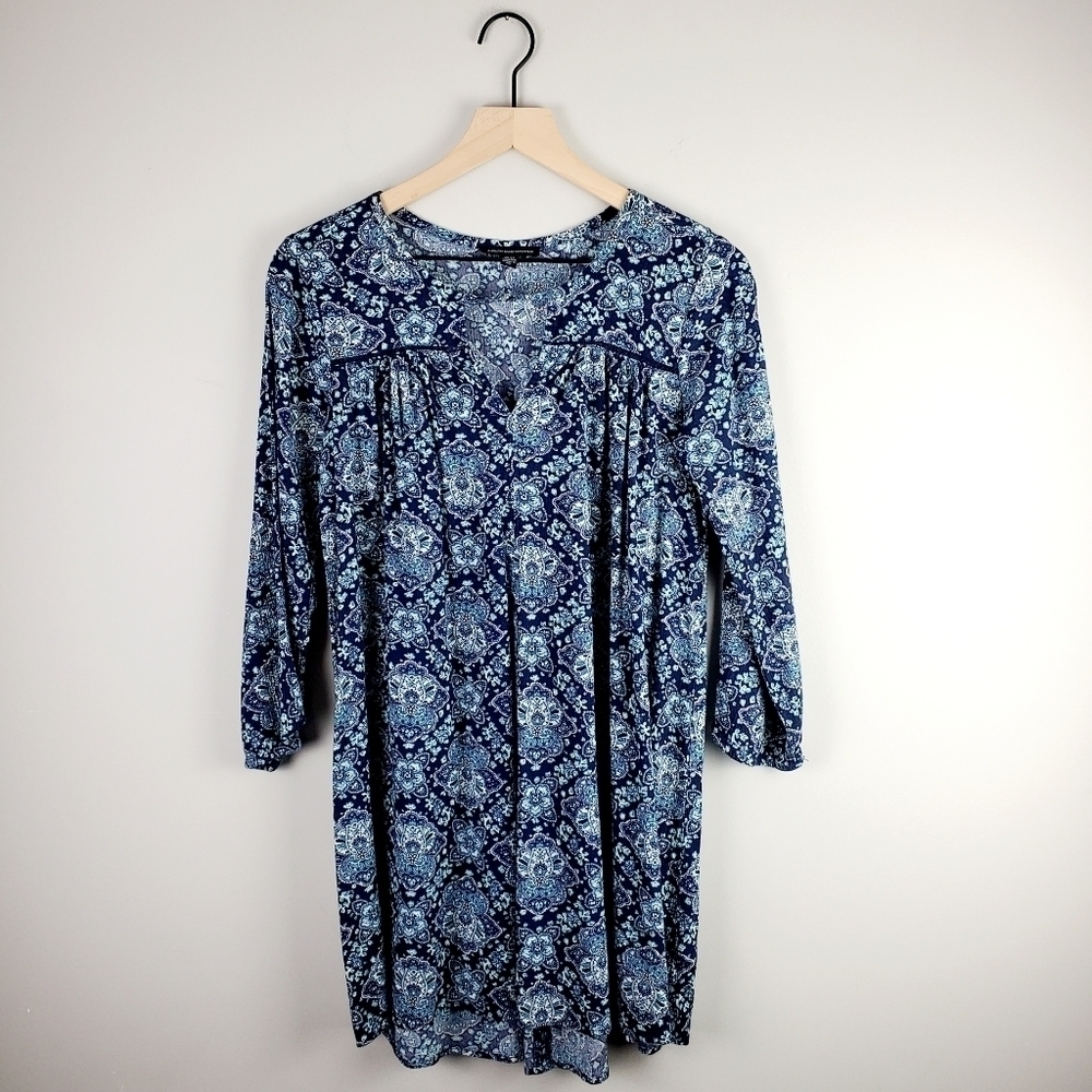 American eagle blue floral top xs